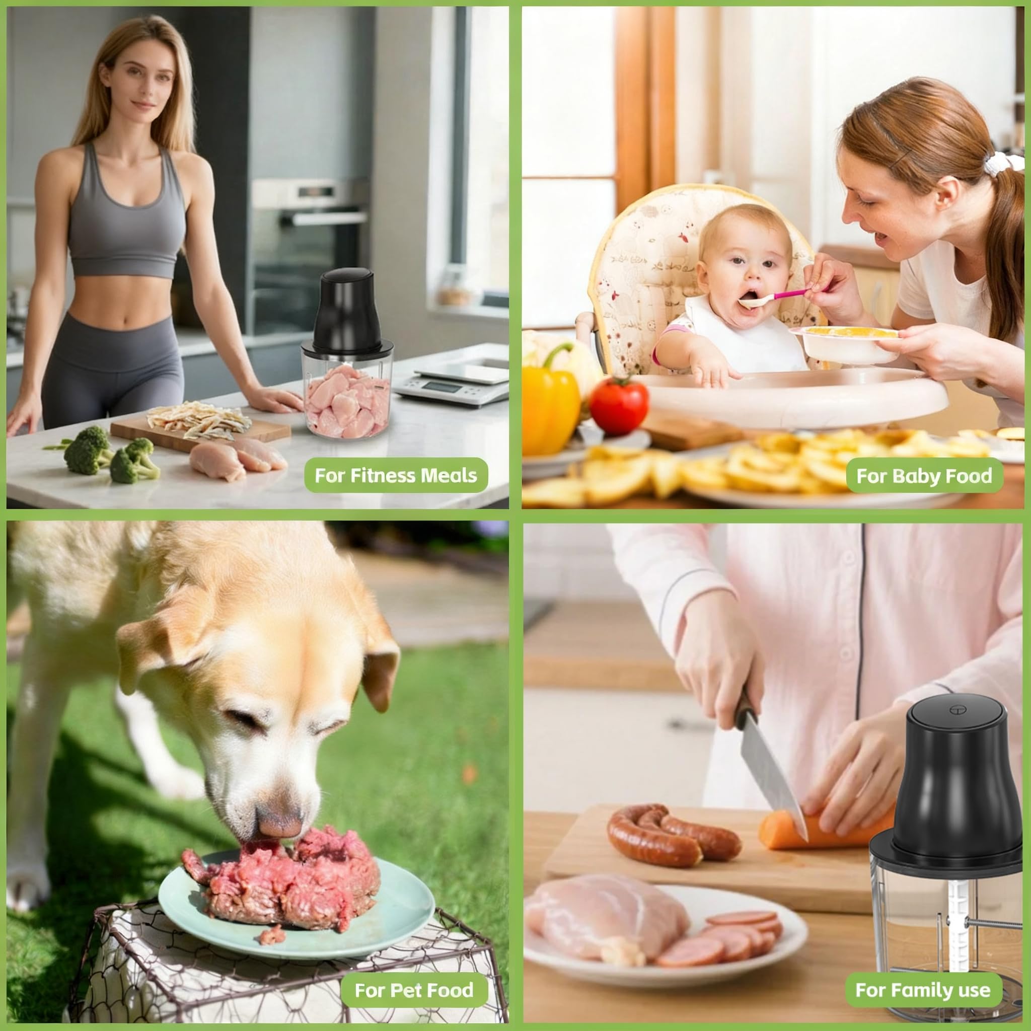 PANACARE Elektronische Universalzerkleinerer, 2 in 1 Hähnchen Zerkleinerer Multizerkleinerer mit 2 Klingen, Hähnchenbrust Schredder 1.5L für Hühnerbrust/Fleisch/Obst/Gemüse, 250W