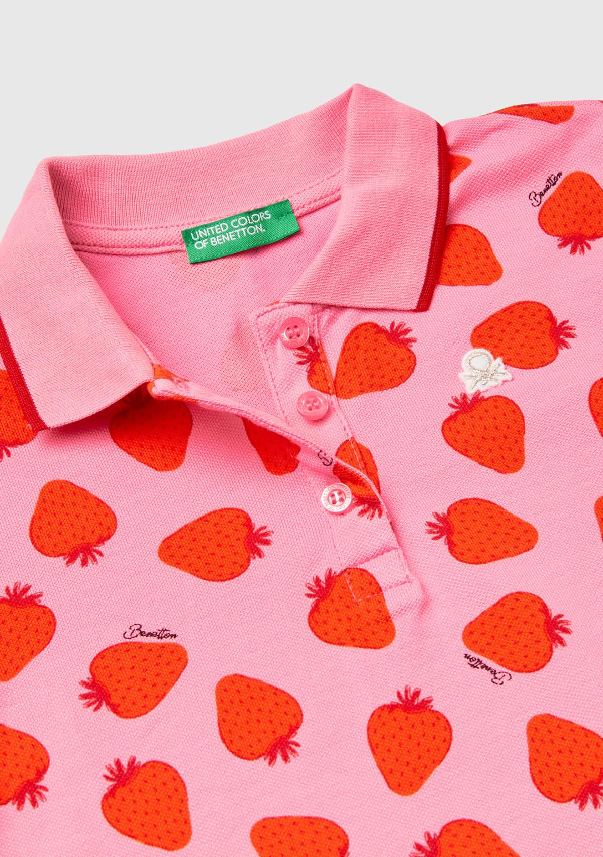 United Colors of Benetton Mädchen Poloshirt M/M 3lryg300q Polohemd, Rosa, 18 Monate