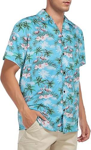 Miniatura 5 de American Trends Camisa hawaiana para hombre, camisas casuales de playa con botones, camisas tropicales de manga corta para hombre