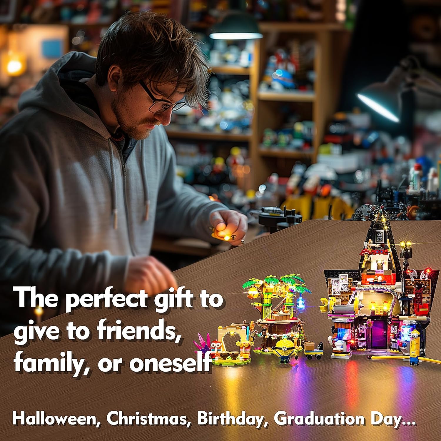 LED Lighting Compatible with Lego Minions and Gru's Family Mansion 75583, Light Kit Compatible with Lego 75583, Giving Light to Model, NOT Included The Model Set（Standard Version）