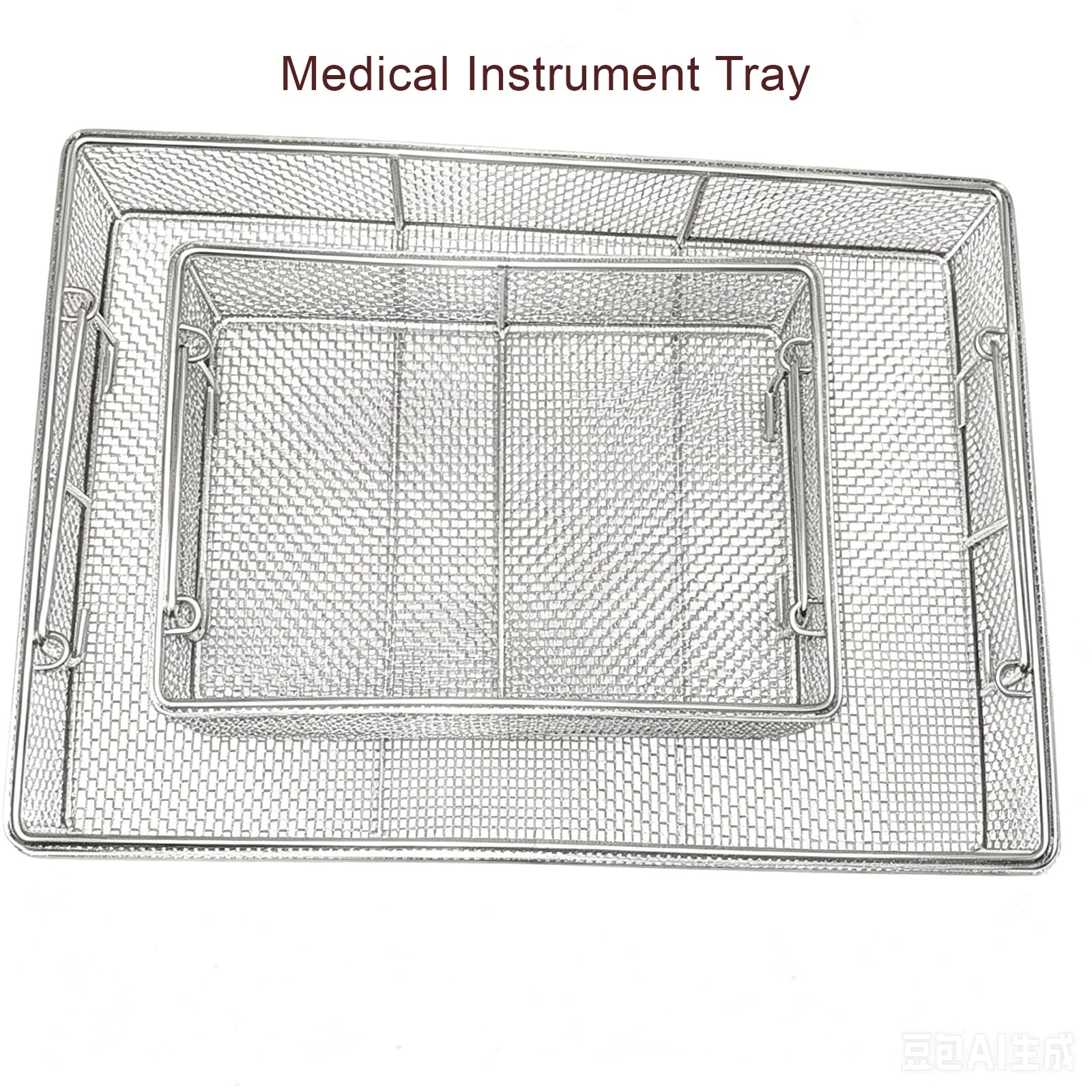 Cesta para instrumentos quirúrgicos, bandeja de malla de acero inoxidable 304 con mango retráctil para herramientas médicas y uso ortopédico, seguro para autoclave, diseño duradero