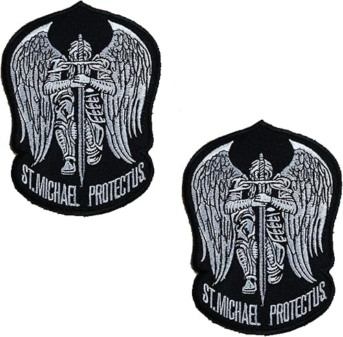 St. Saint Michael Protect Us - Parche bordado táctico militar para operador del ejército con cierres de gancho y bucle, 3.54 x 4.72 pulgadas