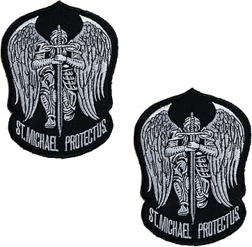 St. Michael Protect Us Tactical Military Army Operator Patch with Backing 3.55 x 4.75 | 3.54 x 4.72インチ、取り外し可能な裏地、フィットベストキャップバックパック、軍事宗教的士気の識別。
