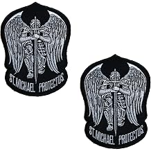 St. Michael Protect Us Tactical Military Army Operator Patch with Backing 3.55" x 4.75" | 3.54 x 4.72