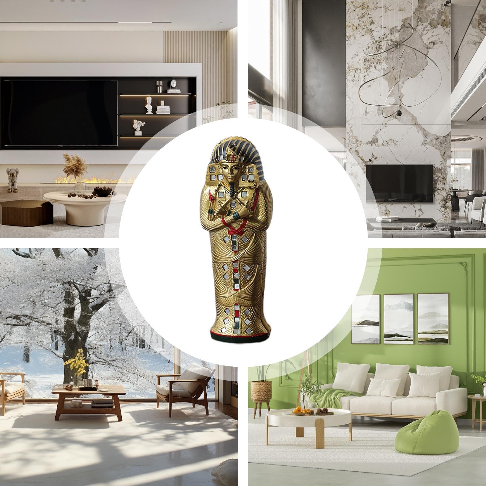 Amazon.co.jp: エジプトのファラオ像、樹脂エジプト神の像 | 樹脂製の