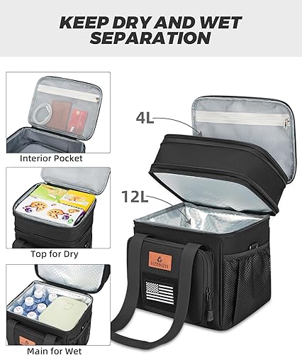 Miniatura 3 de HSHRISH Lonchera táctica expandible, bolsa de almuerzo grande con aislamiento de doble cubierta para hombres, bolsa térmica duradera a prueba de