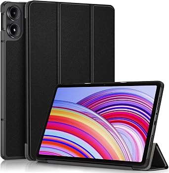 Gylint PU Leather Case for Xiaomi Poco Pad 12.1 Inch 2024 / Redmi Pad Pro 5G, Ultra Thin Folding Folio Stand Protective Cover, Black
