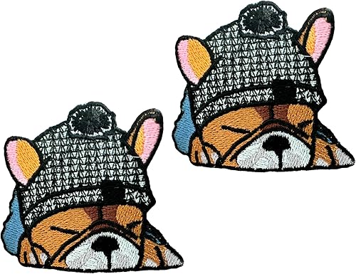 Miniatura 3 de PLpatch Bulldog Francés Perro Cachorro Mascota Lindo Dibujos Animados Logo 7 Coser Hierro en Bordado Apliques Insignia Parche Ropa Traje