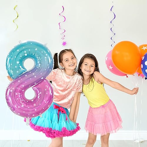 Miniatura 5 de Globo número 1, globos de número grande de 40 pulgadas, decoración de fiesta de primer cumpleaños, suministros de decoración de primer cumpleaños