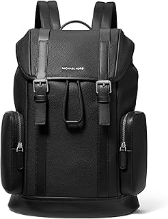 Mochila City Buckle para hombre, Silver Tone-Hardware/Negro