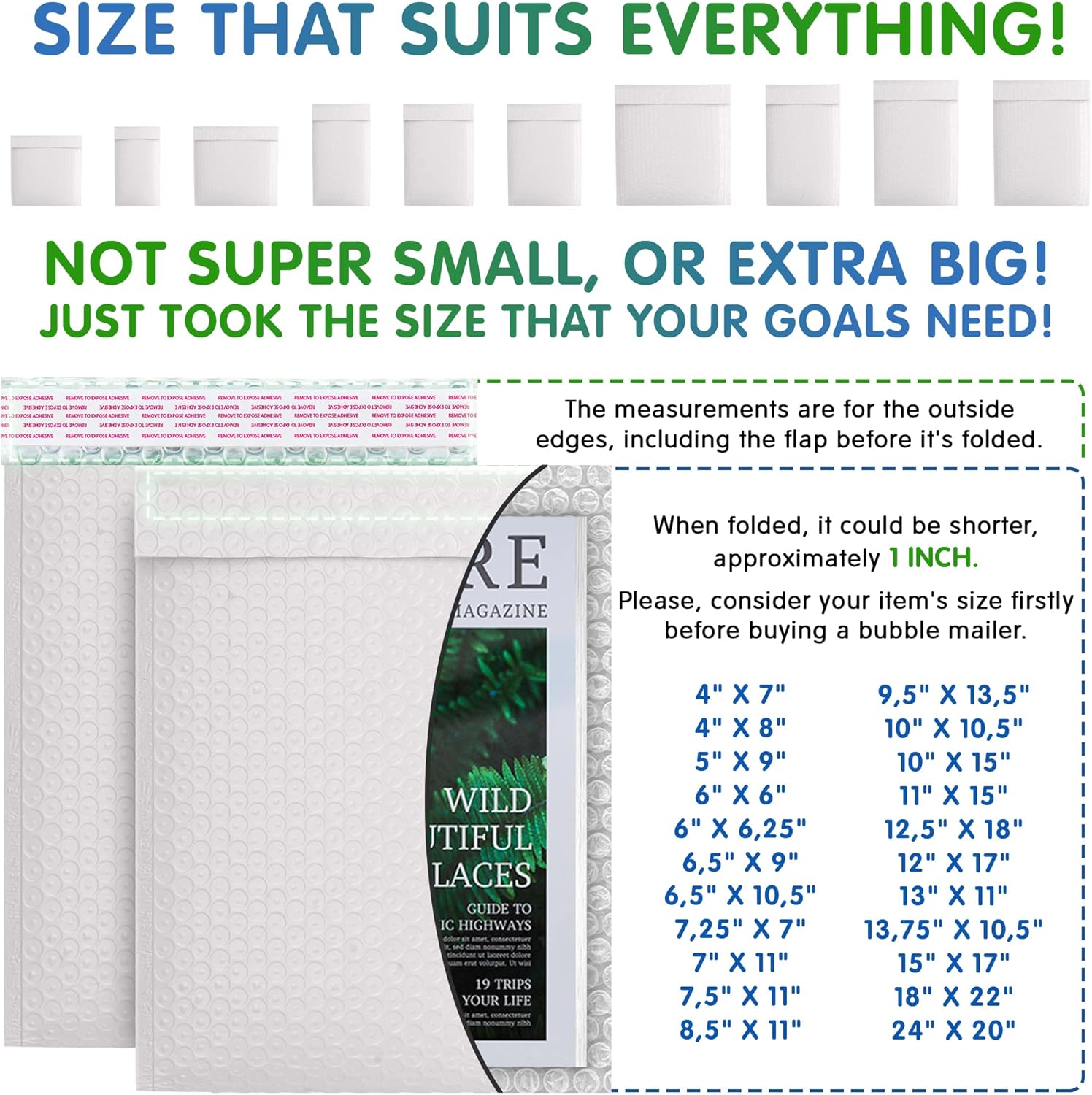 White Poly Bubble Mailers 8.5 x 13.5 Inch. Pack of 300 Padded Envelopes Waterproof. Self Seal Padded Mailers with Durable Seams. Lightweight Padded Shipping Envelopes for Mailing Fragile Things