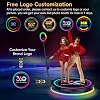 360 Photo Booth Machine for Parties for 5-6 People,APP Remote Control Automatic 360 Spin Camera Vedio,RGB Ring Light,Free Custom Logo,Flight Case (100cm/39.6+Flight Case)