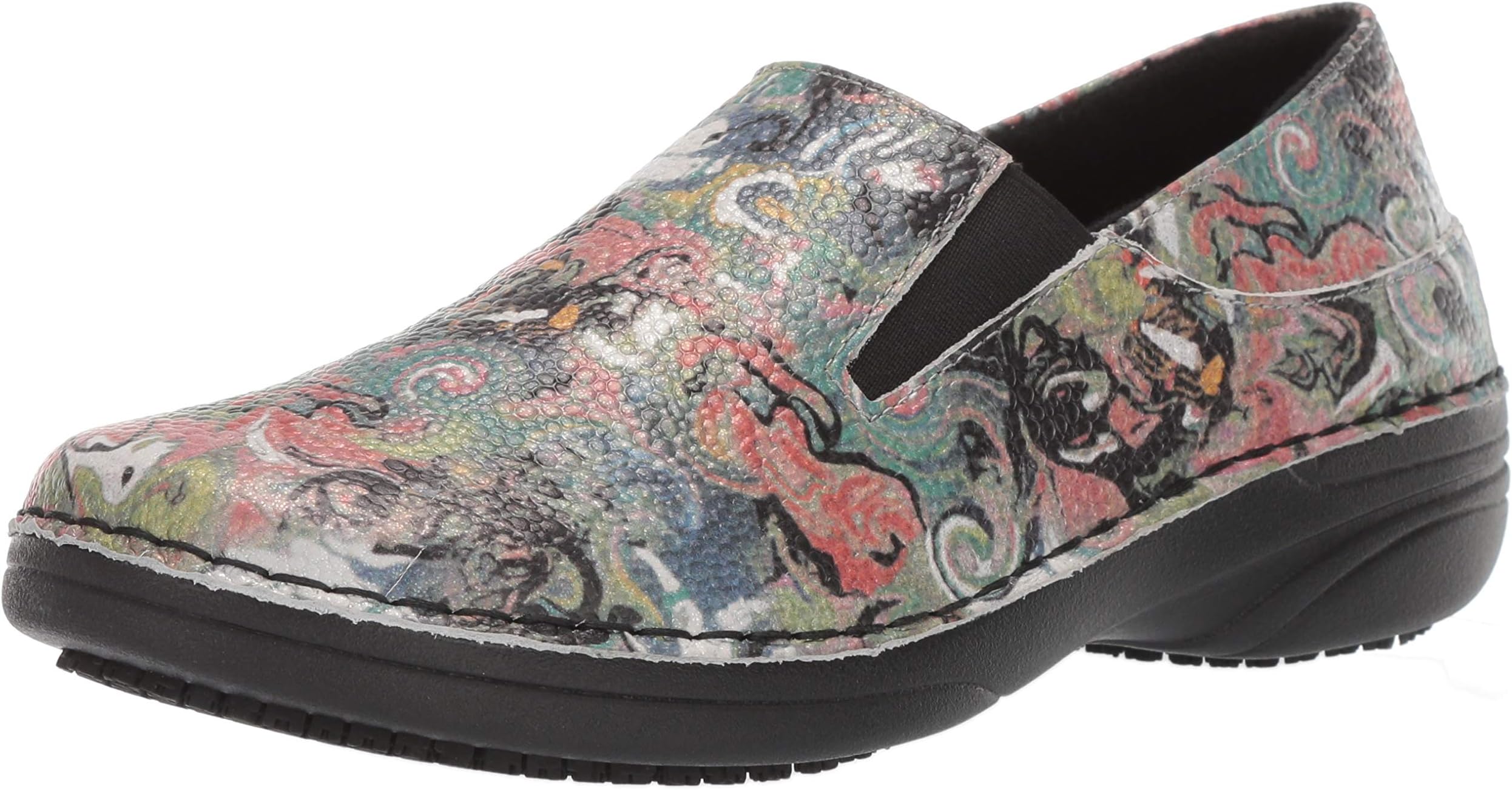 Spring Step Professional Women's Manila-PAINTPOT Clog, Black Multi, 8