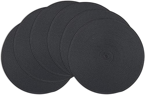 Miniatura 21 de Winknowl Juego de 6 manteles individuales redondos trenzados, lavables, resistentes al calor, para mesas de cocina, comedor, manteles individuales