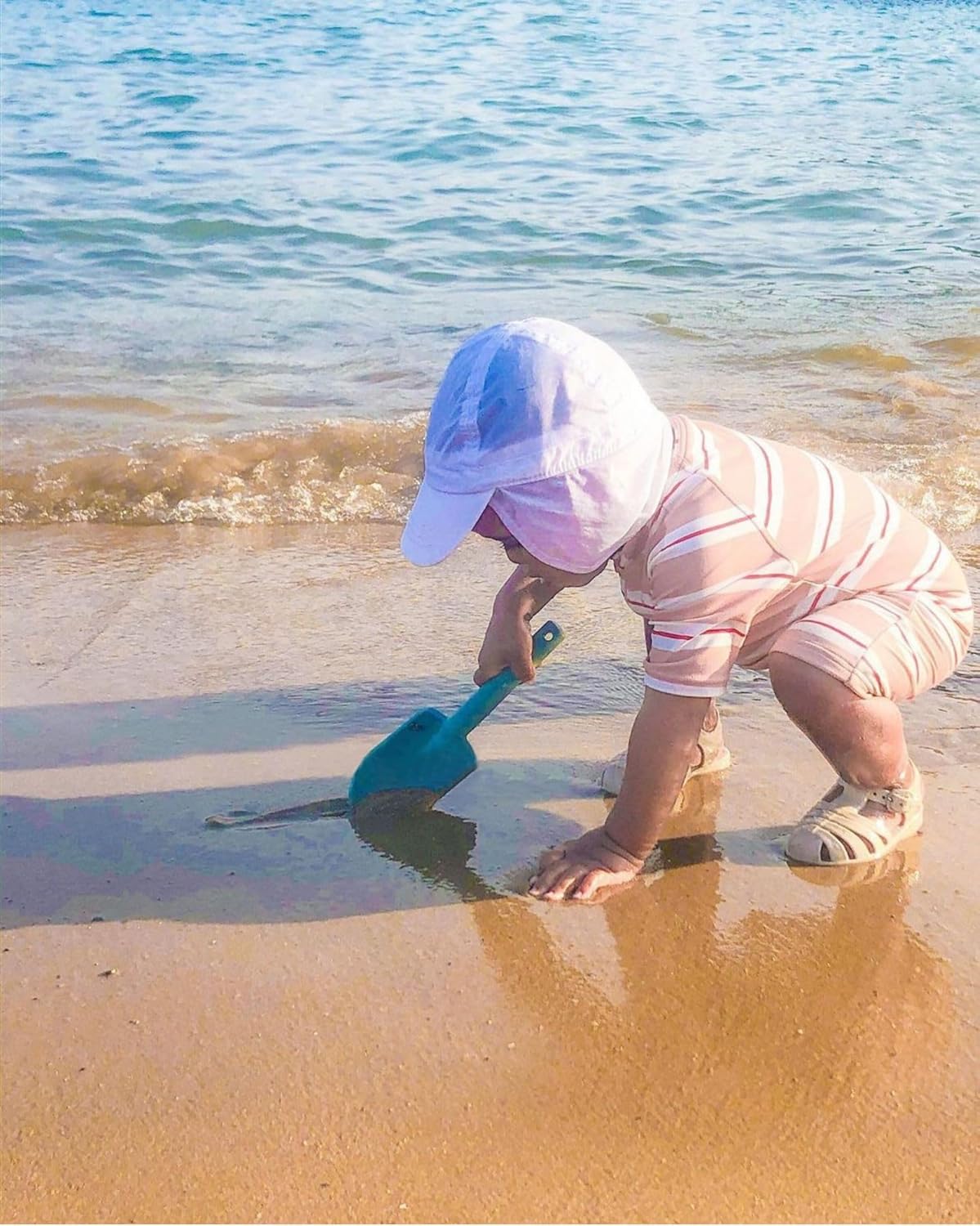 Girls One Piece Swimsuit Zipper Long Sleeve Rash Guard Green Striped Sunsuit Seersucker Bathing Suit with Ruffle Butt - Image 6