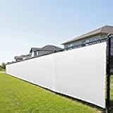 FenceScreen 200 Series Privacy Plus, Custom Fence Privacy Screen Cover, Knitted Polyethylene, 10 Colors and Any Size (Alpine White)