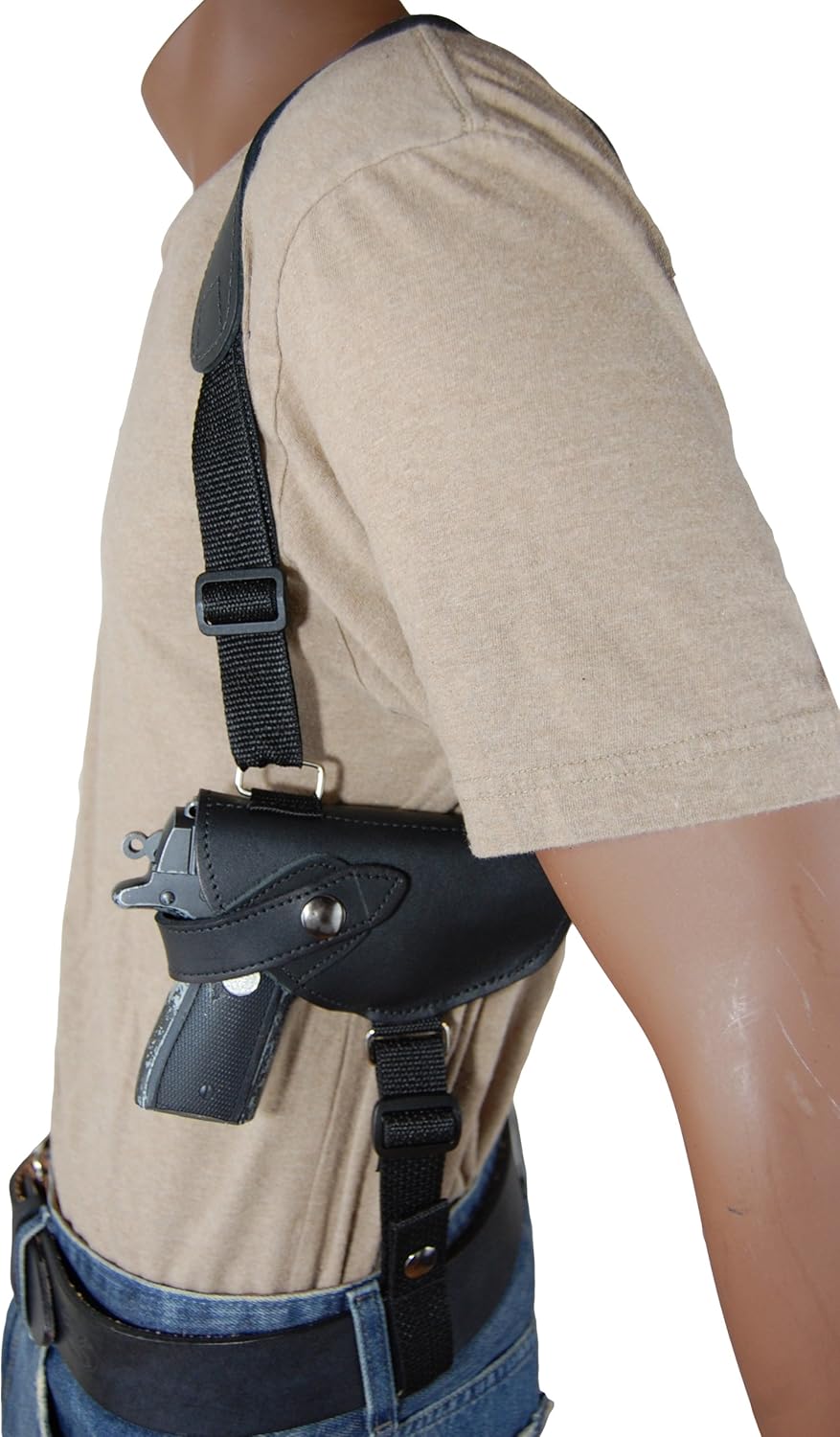Barsony New Black Leather Gun Shoulder Holster for 380 Ultra-Compact 9mm 40 45