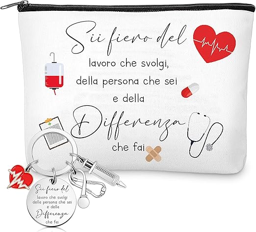 Hugwish 4pcs portachiavi infermiera, regalo per studente medicina, infermieri, medico