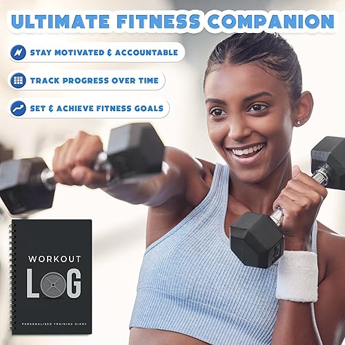Miniatura 3 de Planificador de entrenamiento para el seguimiento diario de la condición física y establecimiento de metas - Tamaño A5, 6” x 8”, gris carbón -