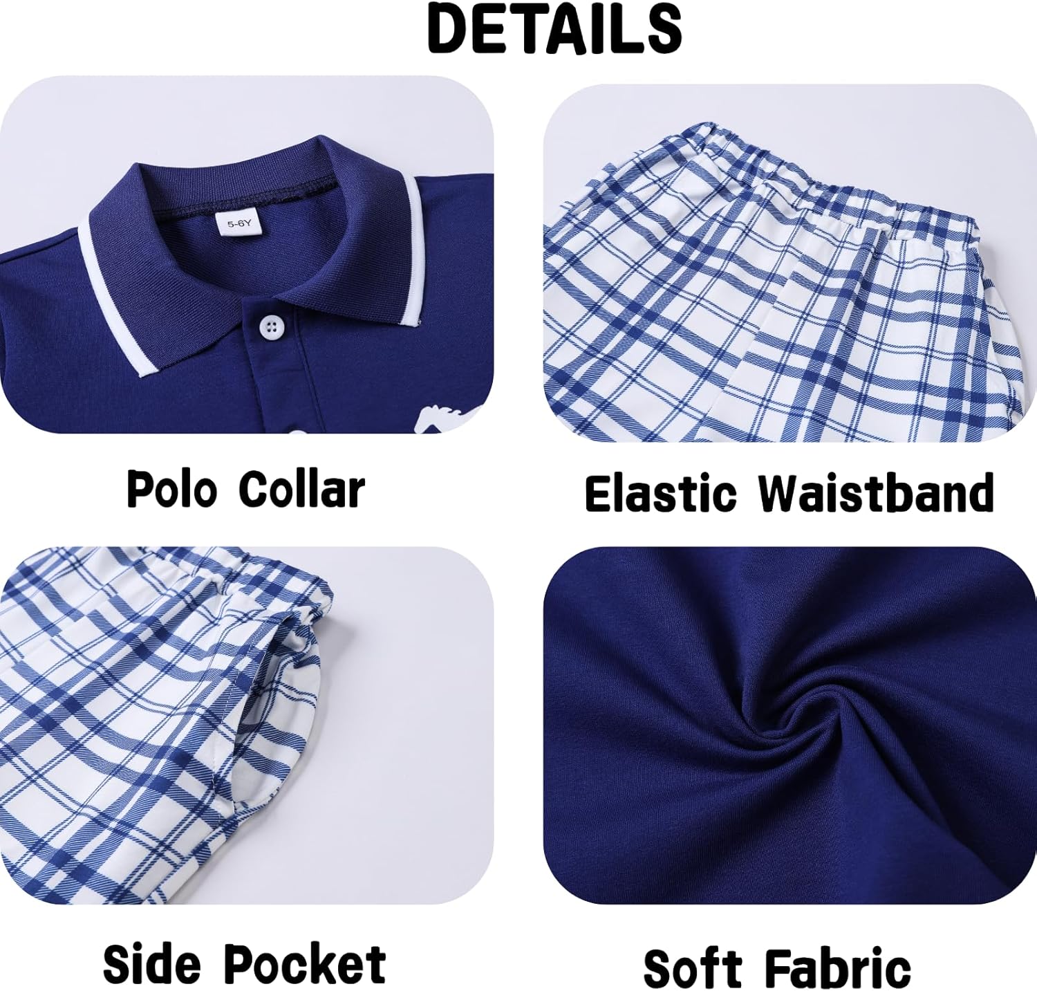 Kids Tween Boy Clothes Casual Short Sleeve Polo Shirt + Plaid Print 2Pcs Shorts Summer Clothing Set - Image 6