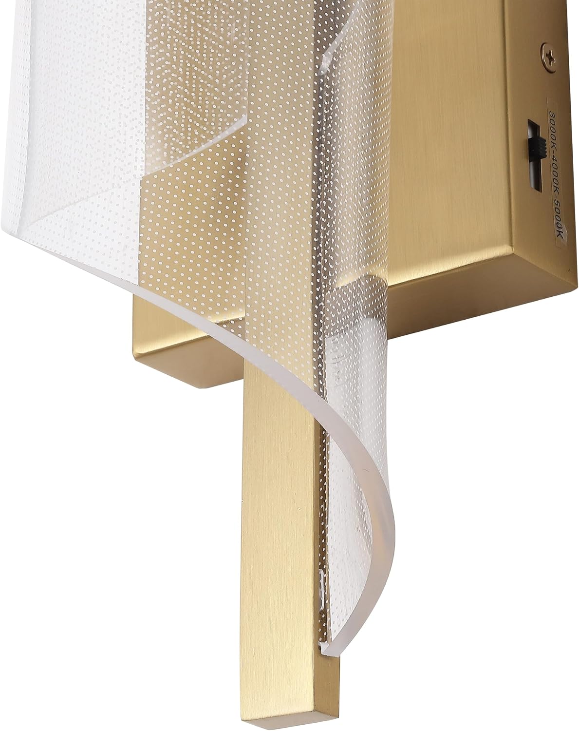 SAFAVIEH Couture - Leighton Acrylic Wall Sconce Light Fixture - Clear & Gold - Dimmable LED Wall Light with Adjustable Color Temperature, Modern Vanity Lighting for Bathroom, Hallway (CTL1111A)