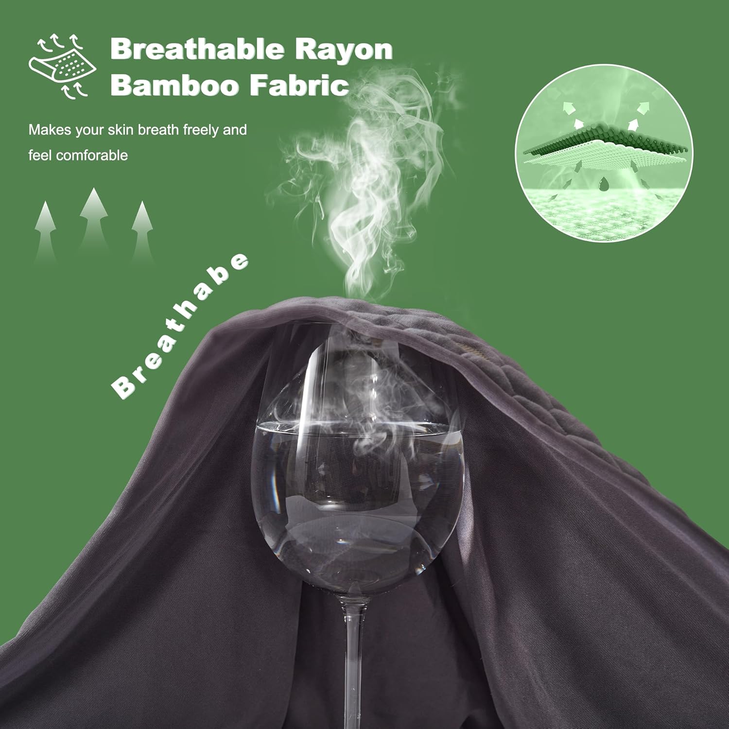 Waterproof Mattress Protector, California King Size Mattress Pad Fitted 6"-18" Deep Pocket, 3D Air Fabric Bed Mattress Cover Noiseless Washable for Home, Bedroom, Hotel(Carbon Gray) - Image 4