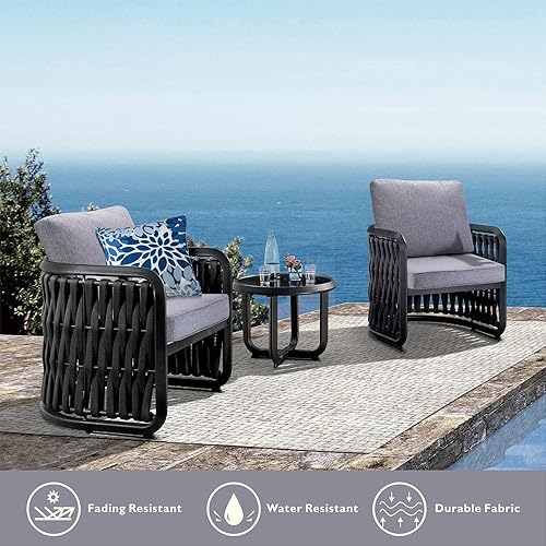 Miniatura 10 de Cojín para silla de exterior, juego de cojines de asiento para exteriores de 19 x 19 pulgadas, cojines de exterior para muebles de patio