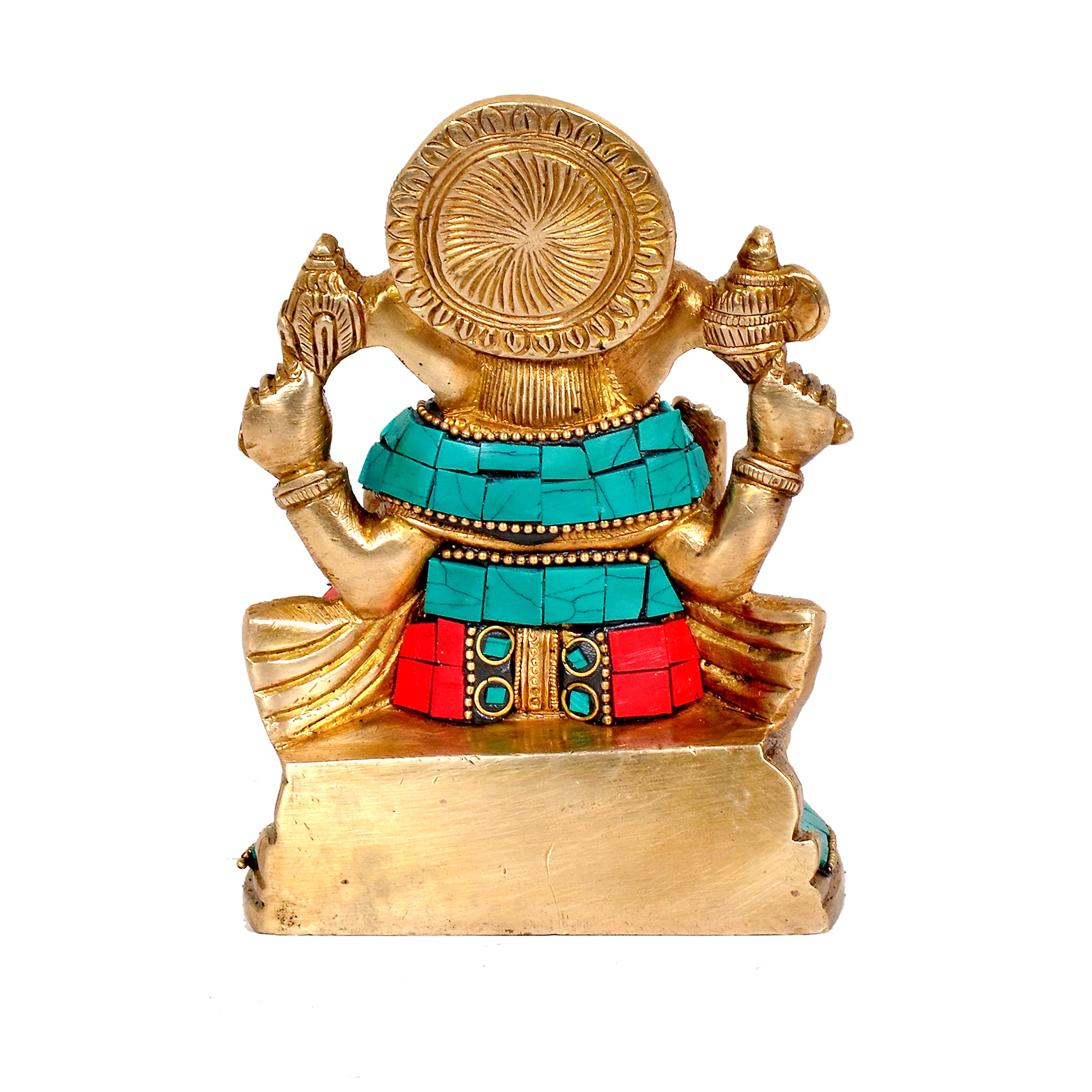 Dattatreya Idolo Ganesh per la decorazione della casa | Ganesh Idolo da regalo | Idolo di Dio per cruscotto auto | Ganpati Murti | in ottone (altezza 12,7 cm)