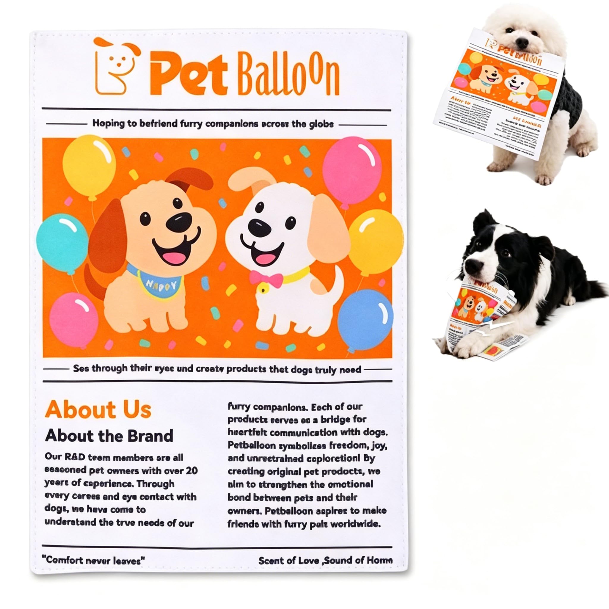 2026 New Durable Newspaper Dog Toy, Indestructible Newspaper Design Squeaky Dog Toy, Plastic Creaks Newspaper Crinkle Chew Dogs Toys for Puppy Puppies Small Doggie Tearing (Large_1 pc)
