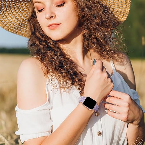 Miniatura 6 de Paquete de 3 correas de silicona grabadas florales compatibles con Apple Watch Band de 1.496 pulgadas, 1.575 pulgadas, 1.614 pulgadas, 1.654