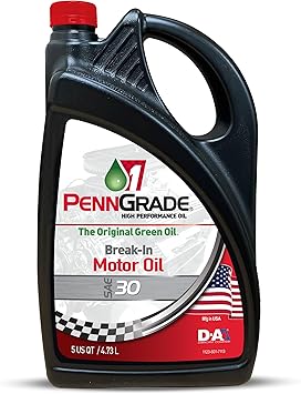 PENN GRADE 1, 71200, Break-In Oil SAE 30, Works with Diesel and Gasoline Engines, 5 Quart