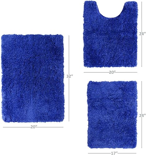 Miniatura 3 de Clara Clark Tapete de baño peludo con respaldo antideslizante de goma Tapete de baño súper suave