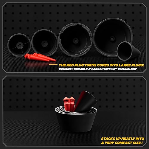 Miniatura 2 de AutoLine Pro Adaptadores 2 en 1 de cono y enchufes premium  para pruebas de fugas de máquinas de humo automotrices  Función de tapones de cono y