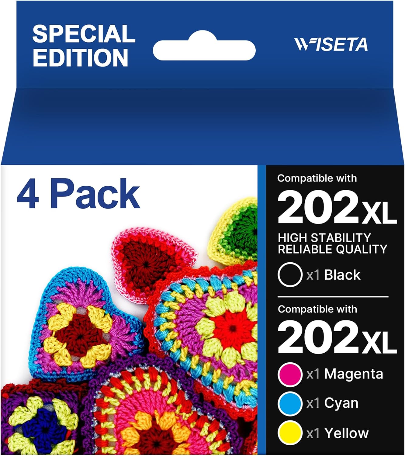 Remanufactured 202XL Ink Cartridges High Yield Replacement for Epson 202XL 202 XL T202XL to Use with Workforce WF-2860 Expression XP-5100 Printer (Black, Cyan, Magenta, Yellow 4 Pack)