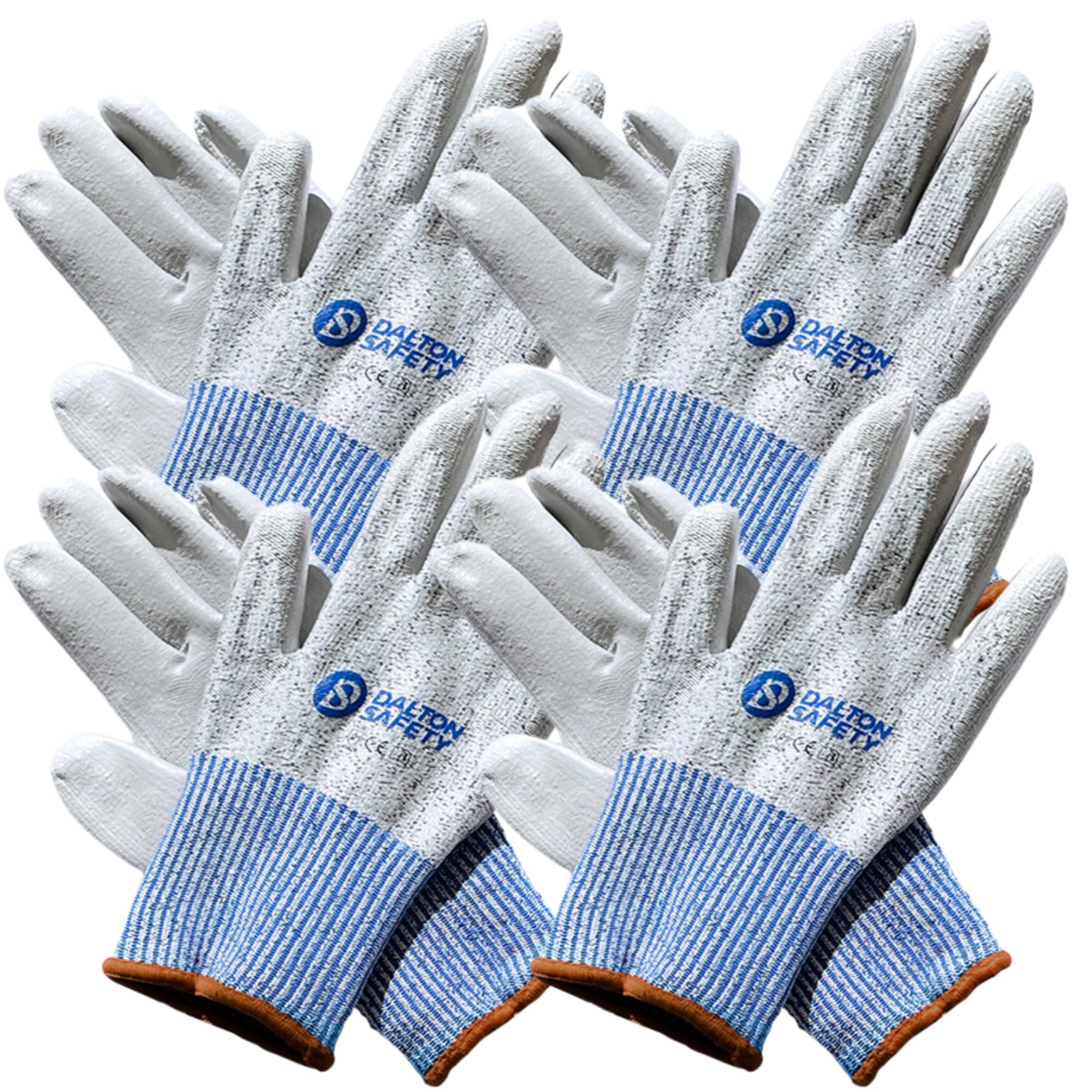 Dalton Safety 4 works Of Large Cut Resistant Level 3 Work Gloves, HPPE Knitted Cuff