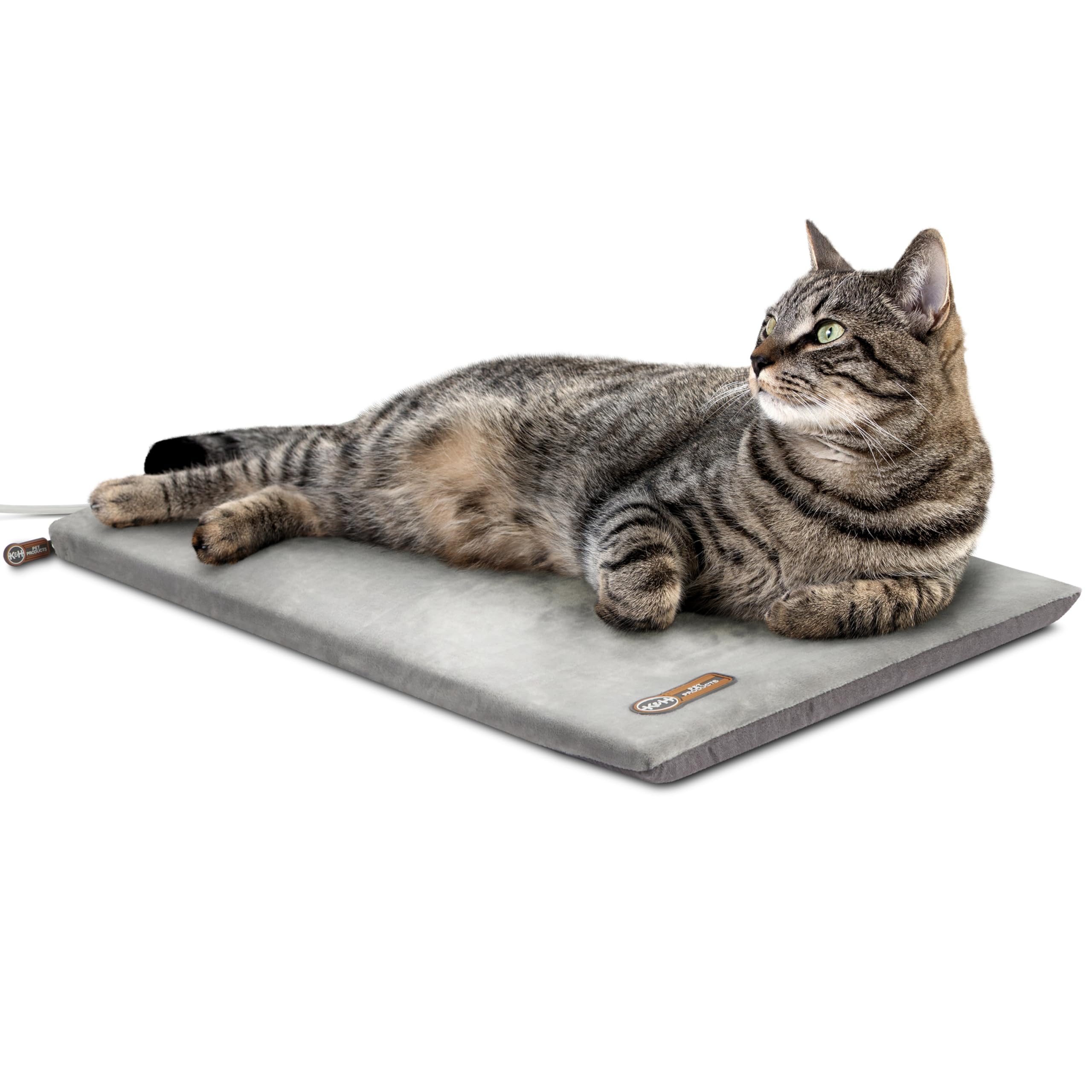 PET PRODUCTS Thermo-Kitty Mat Heated Pet Bed Gray 12.5 X 25 Inches