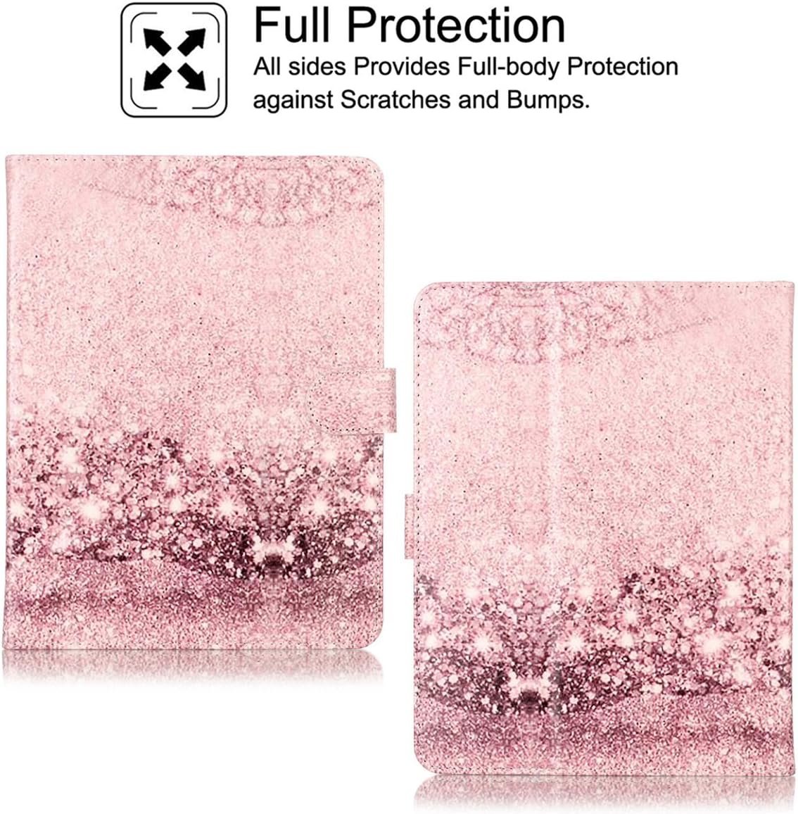 Universal 10" Case, Newshine Synthetic Leather Magnetic Closure [Cards/Money Slots] Flip Stand Wallet Protective Case for All Universal 10 inch Tablet, Bling image 3
