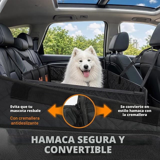Foto 6 de 7 de Focenat Asiento Coche Perro Grande Mediano, Asiento Perro Coche Base Rígida Reforzada