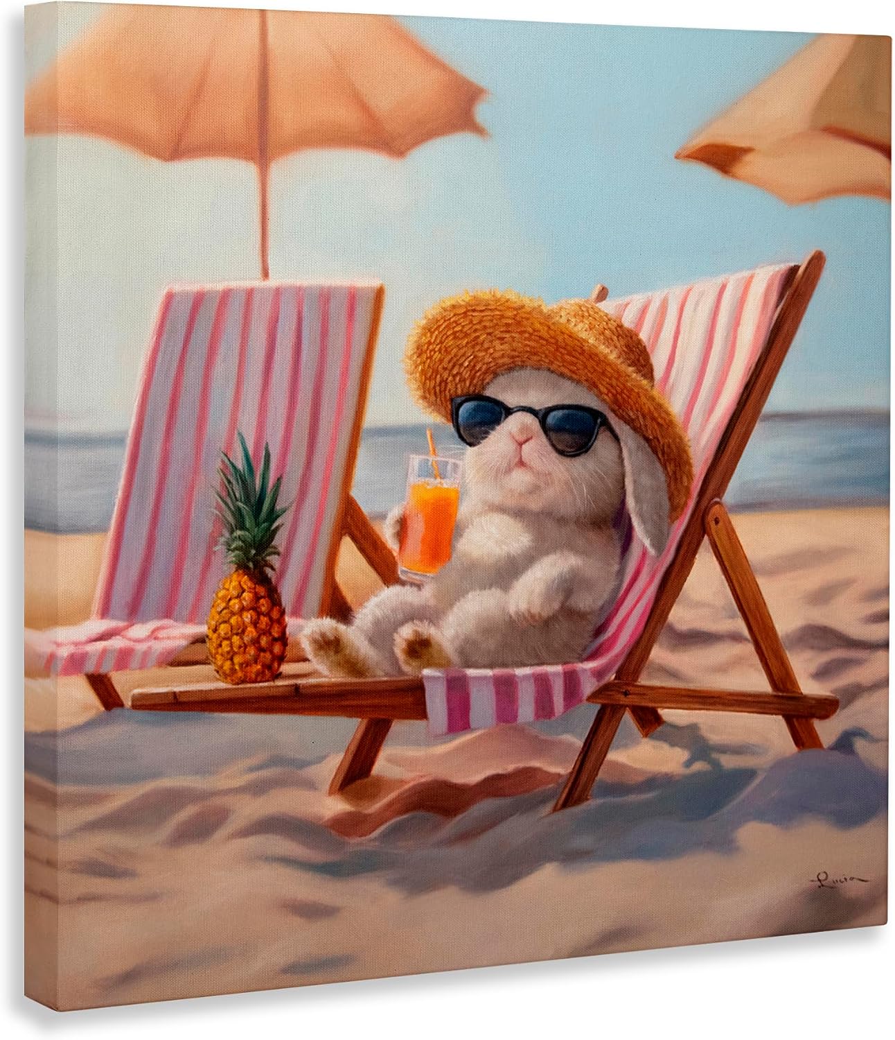 Stupell Industries 'Beach Bun Relaxation', Canvas Art, 17 x 17 Wrapped Canvas (1.5"D) Beach Bun Relaxation 17"L x 17"W
