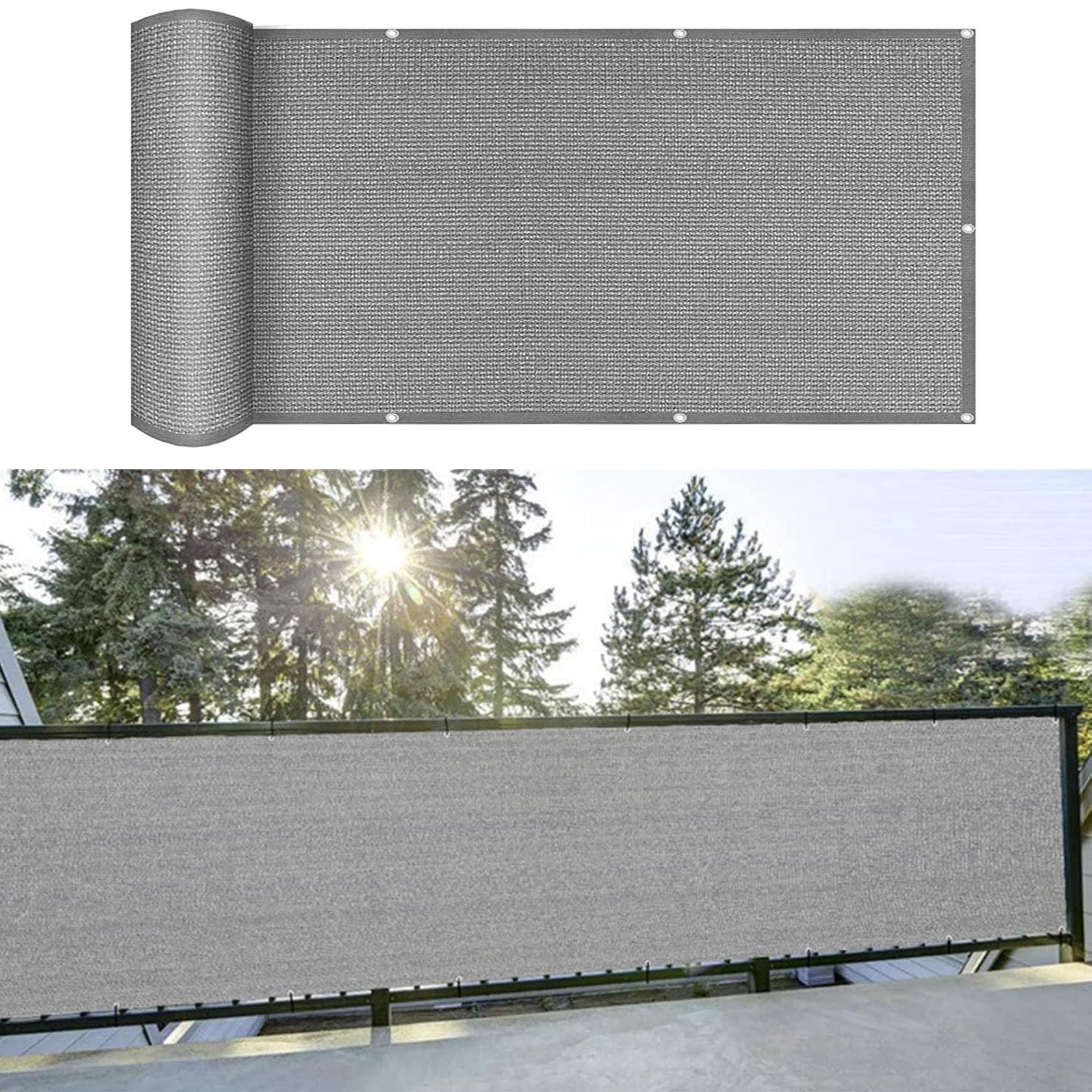 Brise vue balcon occultant avec oeillets blocage UV efficace pour extérieur
