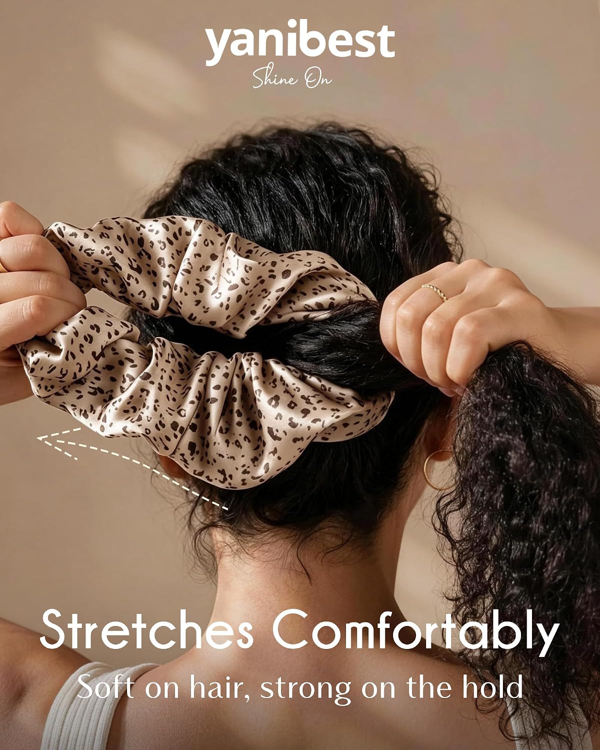 YANIBEST 4 Pcs Oversized Satin Scrunchies, Jumbo Hair Ties for Women image 5