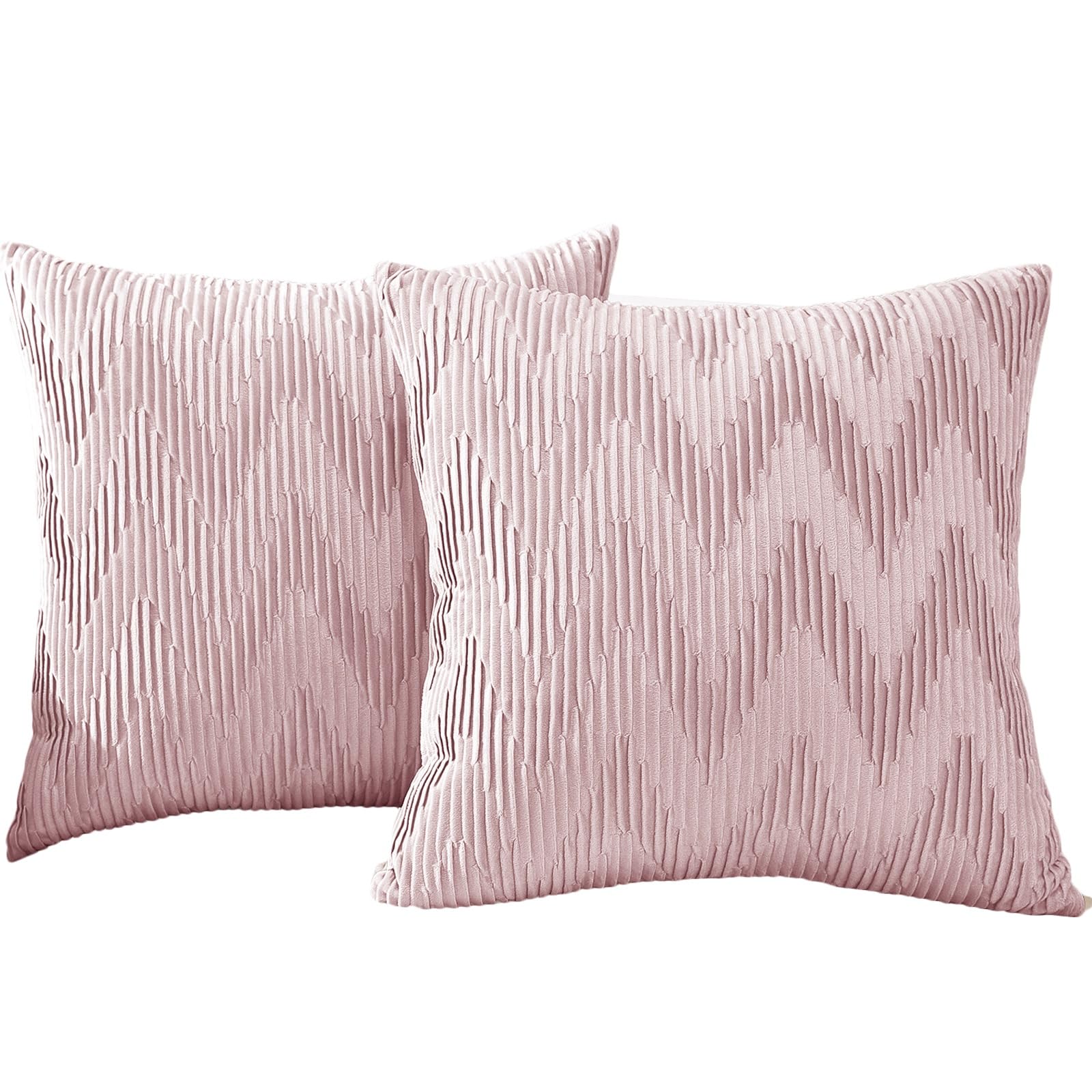 Yekuhe Soft Velvet Pillow Cases Set of 2 - Removable & Washable Cushion Covers 40x40 45x45 50x50 and Lumbar 30x50 cm, Decorative Throw Pillow Covers with Zipper for Sofa Couch(Pink,30x50cm)