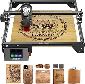 Máquina Gravadora a laser Longer Ray5, máquina cortadora a laser gravadora CNC, gravadora a laser de 5W com ponto comprimido de 0,08 * 0,08, placa-mãe de 32 bits, área de gravação DIY de 400x400 mm.