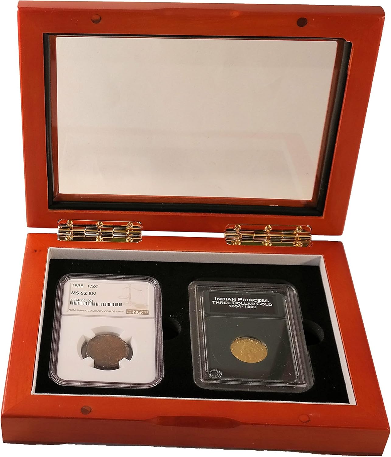 Two Certified/Slab Coin Glass Top Box