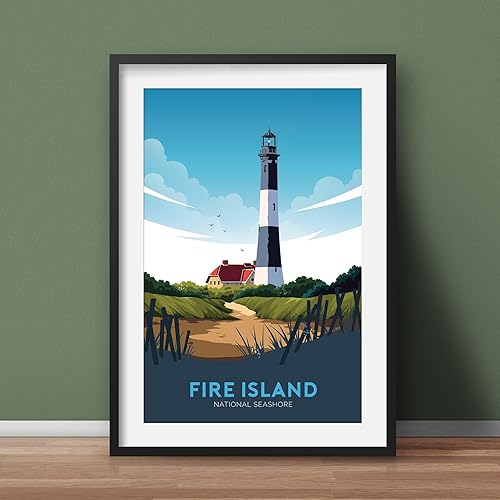 Póster de la isla del fuego, sin enmarcar Impresión de viaje de la costa nacional de la isla del fuego, arte del parque nacional, póster de