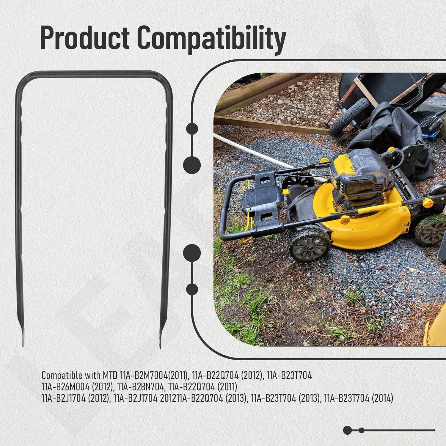 749-05084B-0637 Black Upper Handle for Cub C-adet Lawn Mowers