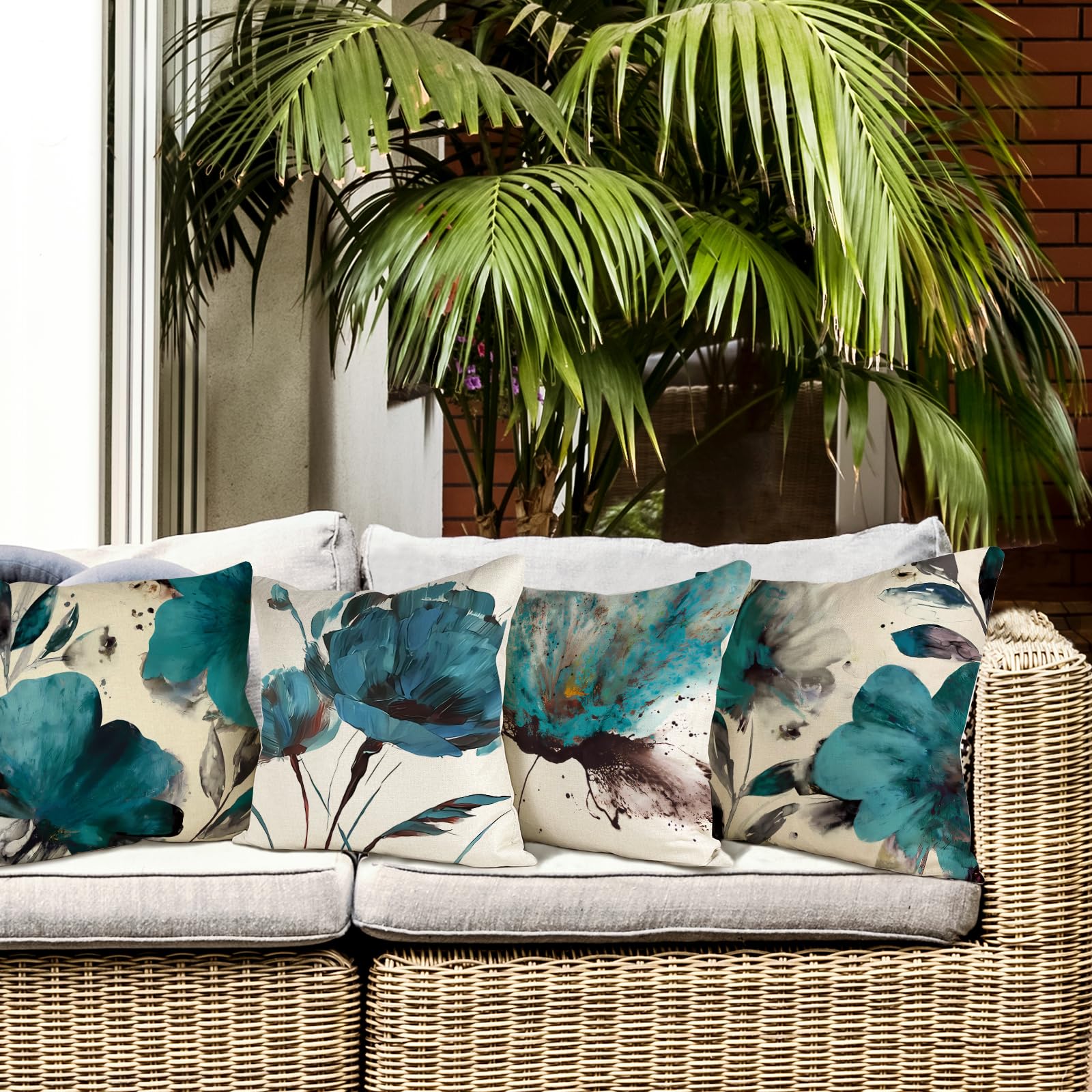 2 Federe Cuscini 45x45cm Lino Rosso - Per Divano, Soggiorno, Letto, Cerniera Invisibile, Lavabile In Lavatrice - Foto 8