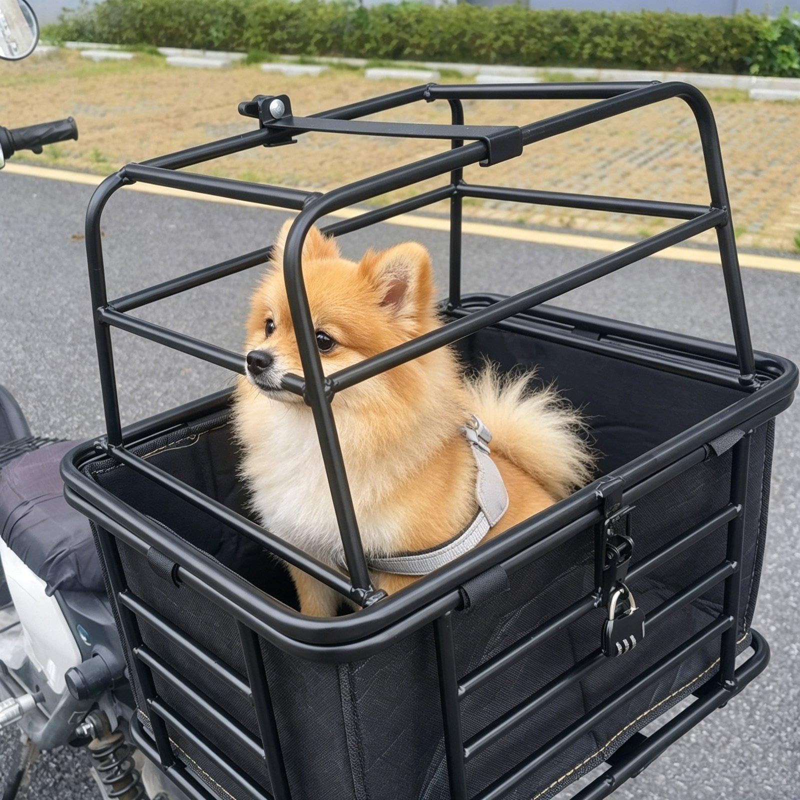 Cestino Posteriore per Cani da Bicicletta, Stabile, Leggero, Resistente, con Copertura, Ideale per e Le