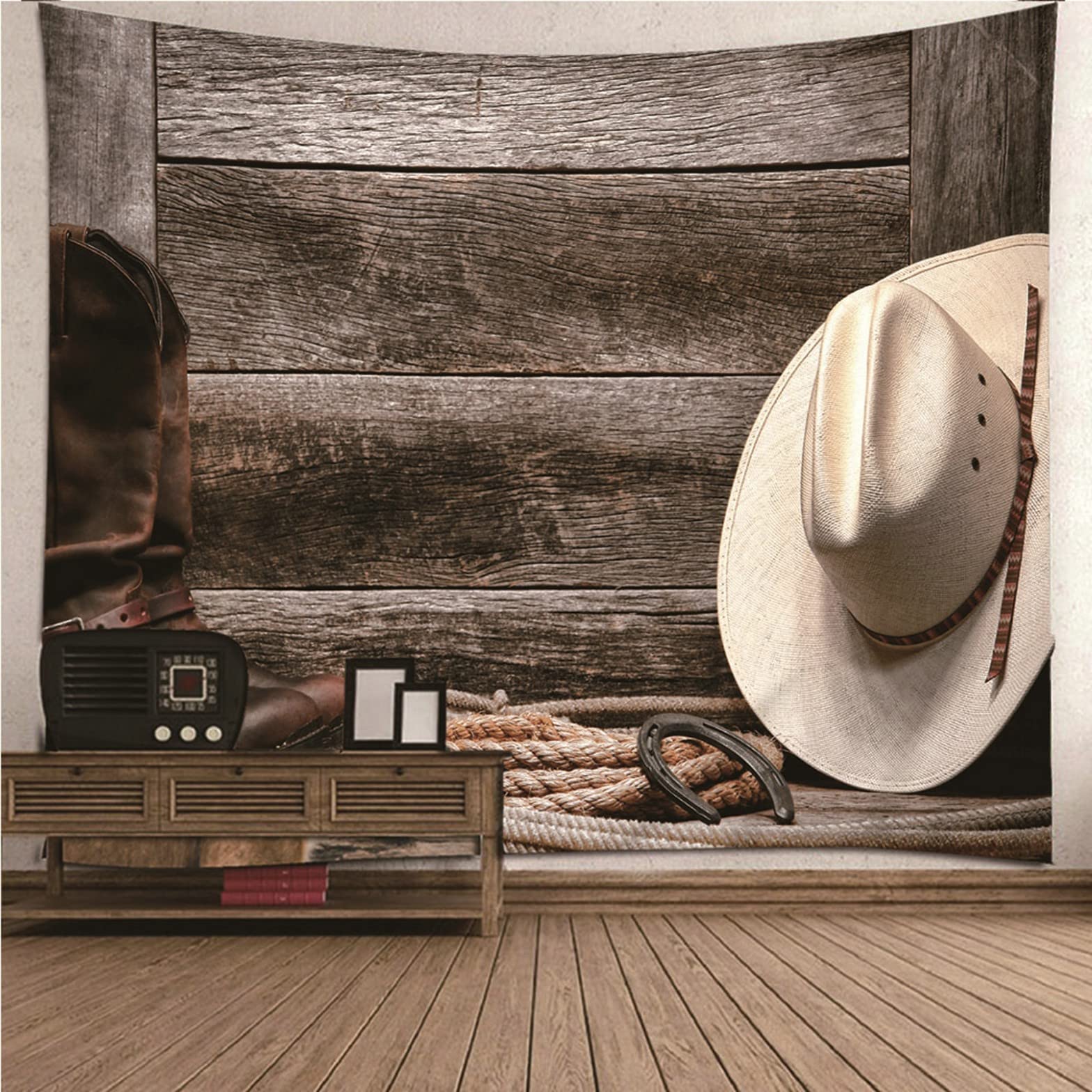 Ethereval Tapestry Nature Scene Room Tapestries Aesthetic Hat And Plank Wall Cloth Decorations For Bedroom Beige Brown Wall Hangings Fabric 150x130cm