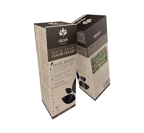 Color de pelo EKOEH BRASIL crema marrón oscuro, libre de PPD, VEGAN 2.7fl.oz
